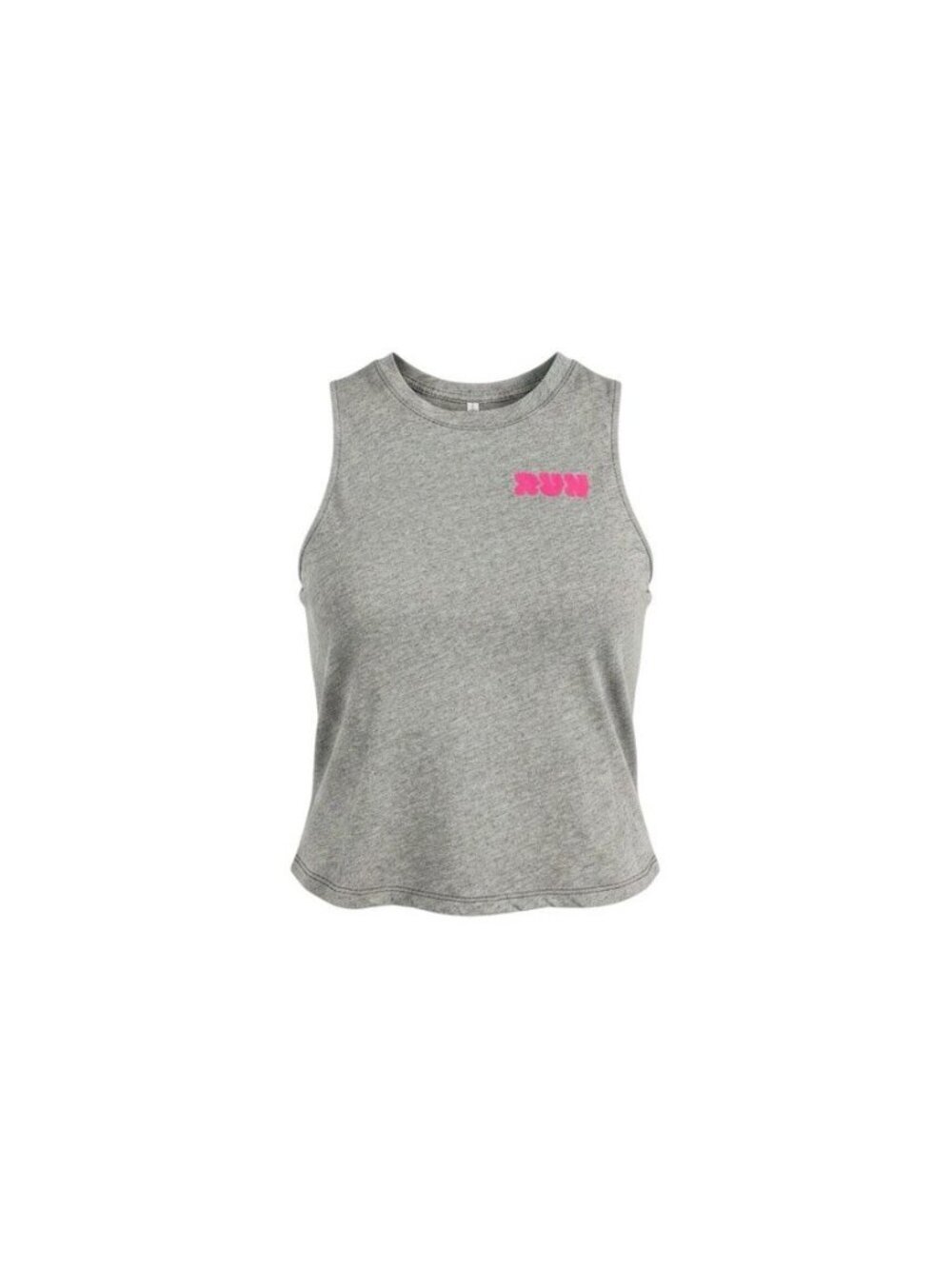 Fabletics Gray Womens Sleeveless RUN Graphic Crop Top - Size S